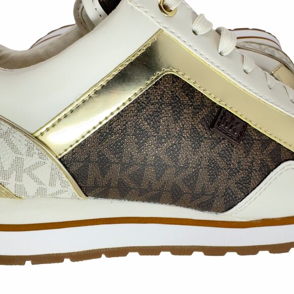 ✨Michael Kors Maddy Trainer Sneaker Brown Gold Women's Size 7 Casual Luxury New✨ - Picture 10 of 10